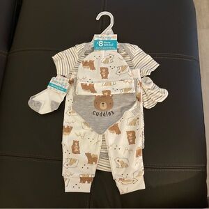 Baby Views teddy bear striped “Here for the cuddles” 6-piece set